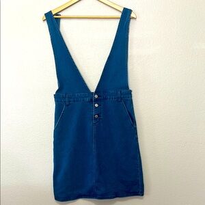 Polagram Chic Blue Denim Pinafore Dress Size‎ medium